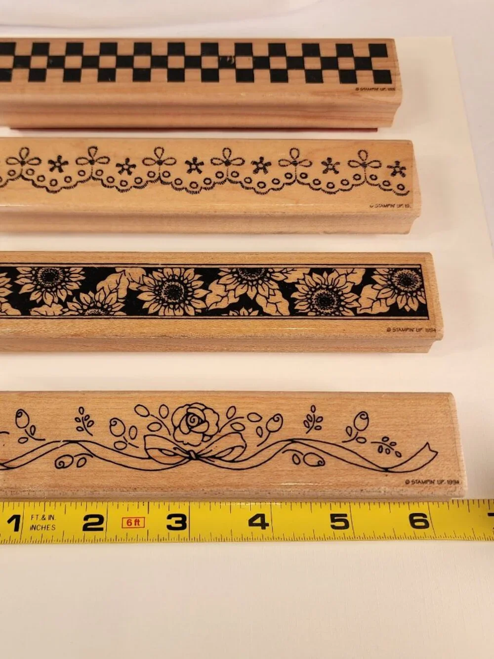 VINTAGE STAMPIN' UP LOT of 4 Border stamps